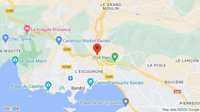 Map of the area around 898 Nouvelle route du Beausset 83150 Bandol
