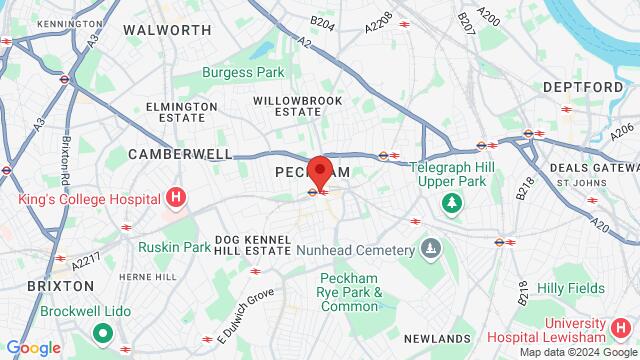 Map of the area around The CLF Art Lounge & Roof Garden, 12A Rye Lane, London, SE15 4RY, United Kingdom,London, United Kingdom, London, EN, GB