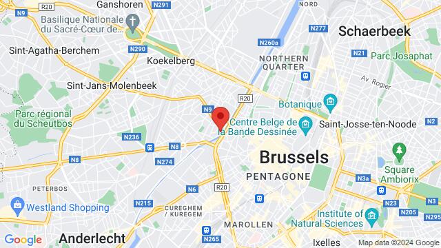 Map of the area around Hotel Meininger - Brussel