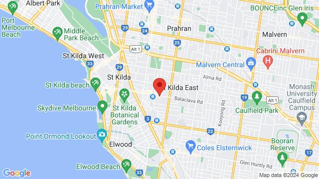 Mapa de la zona alrededor de 281 Carlisle Street, 281 Carlisle Street, Balaclava, VIC, 3183, Australia