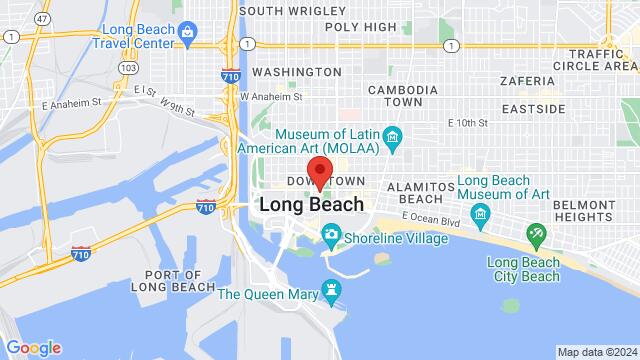 Map of the area around Cafe Sevilla of Long Beach, 140 Pine Avenue, Long Beach, CA 90802, Long Beach, CA, 90802, US