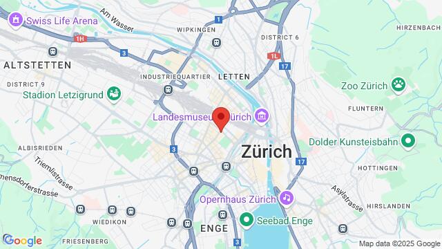 Map of the area around Restaurant Zeughaushof, Kanonengasse 20, 8004 Zürich, Switzerland