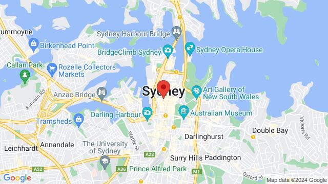 Carte des environs King Street, Sydney, NS, AU