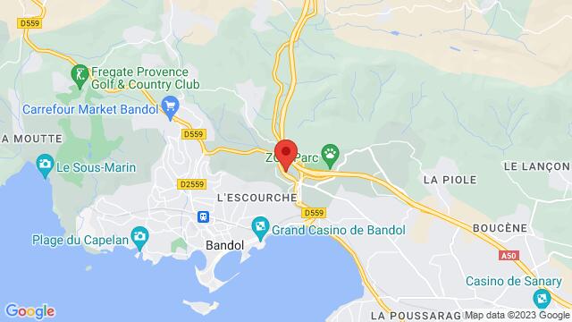 Carte des environs 898 Route du Beausset 83150 Bandol