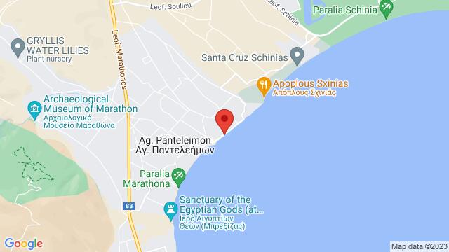Kaart van de omgeving van Marathon Beach, Marathonas 190 07, Athens, Attica, Greece