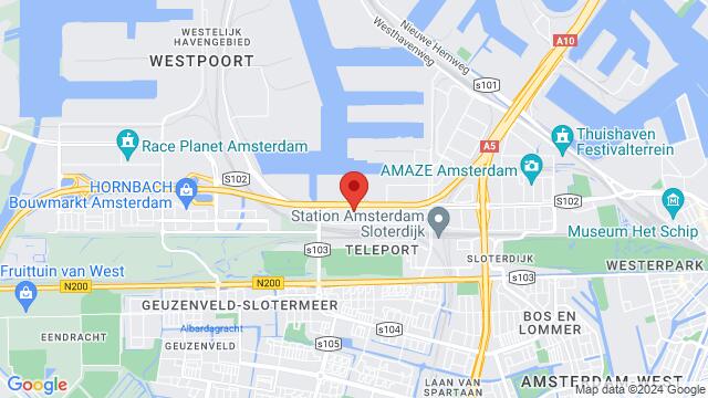 Map of the area around Basisweg 63, 1019 BR Amsterdam, The Netherlands