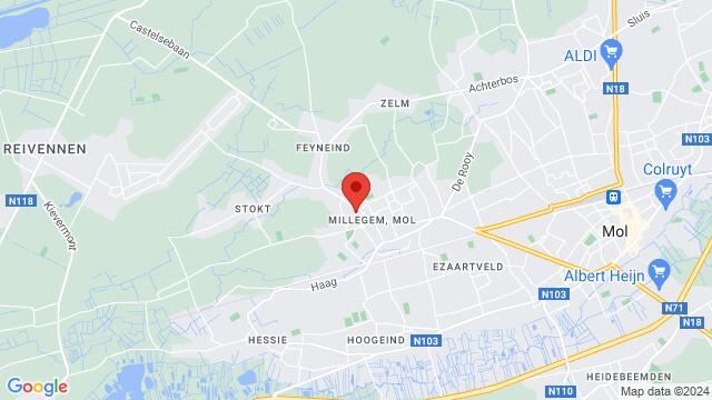 Map of the area around Miloheem Milostraat 13 2400 Mol