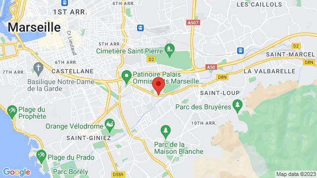 Map of the area around 277 Avenue de la Capelette 13010 Marseille