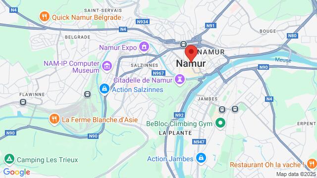 Map of the area around Salle Galate - Namur