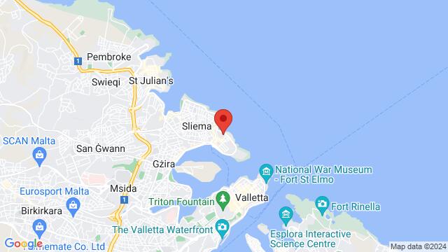 Karte der Umgebung von Qui-Si-Sana Seafront,Sliema, Malta, Sliema, MA, MT