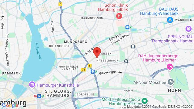 Map of the area around Wandsbeker Chaussee 62A, 22089 Hamburg, Deutschland,Hamburg, Germany, Hamburg, HH, DE