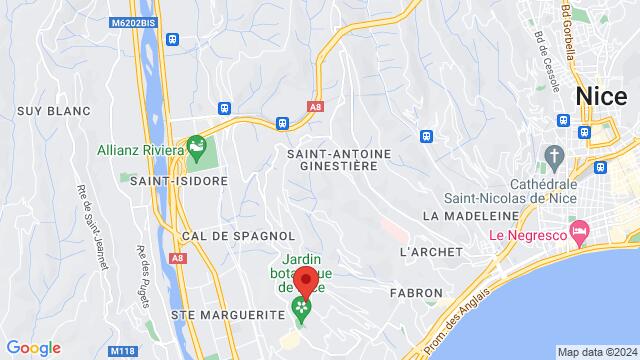 Mapa de la zona alrededor de 54 av Jean Jaurès 06200 Nice