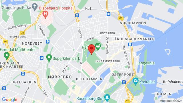 Map of the area around Fælledparken,Copenhagen, Copenhagen , SK, DK