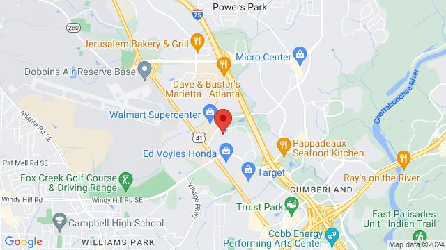 Map of the area around Get Up and Dance Studio, 1810 Water Pl SE, Atlanta, GA, 30339, United States