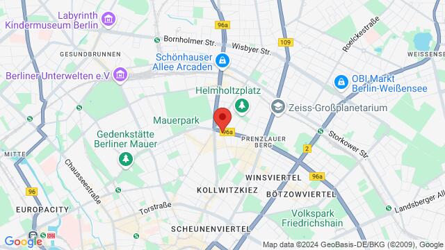 Map of the area around Knaackstr. 97 (im kleinen Hof der Kulturbrauerei),Berlin, Germany, Berlin, BE, DE