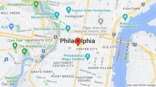 Map of the area around Midnight and the Wicked, 1500 Sansom St, Philadelphia, PA, United States