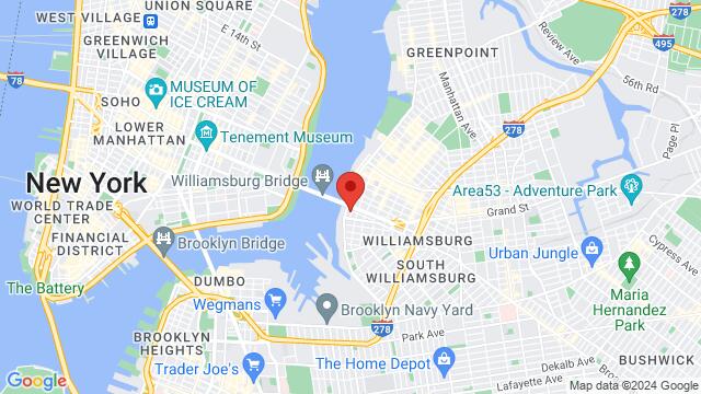 Map of the area around Bar Milagro, 29 Dunham Place, Brooklyn, NY, 11249, United States
