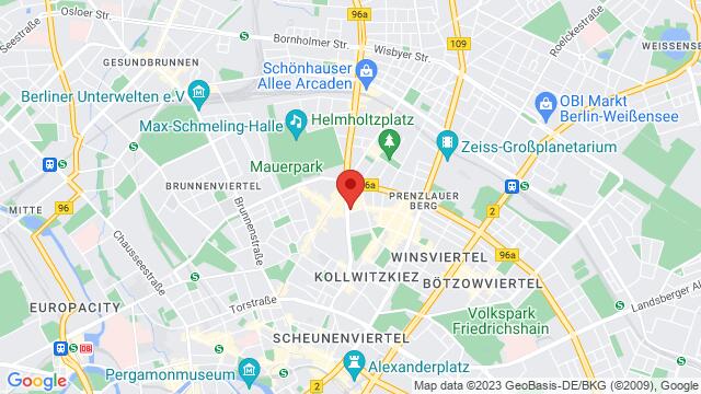 Carte des environs Schönhauser Allee 36, 10435, Berlin