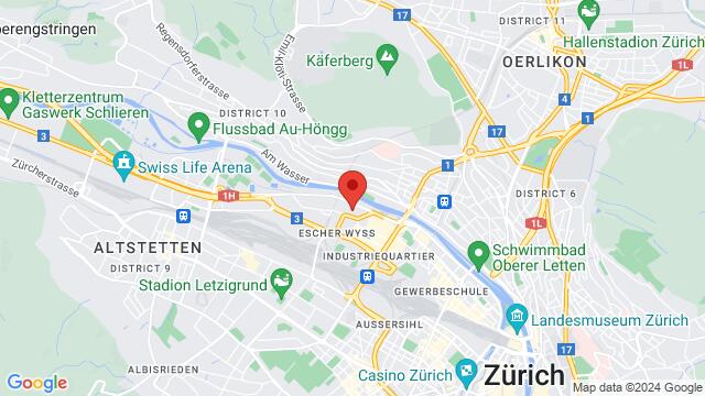 Map of the area around Förrlibuckstrasse 62, Zürich, Switzerland