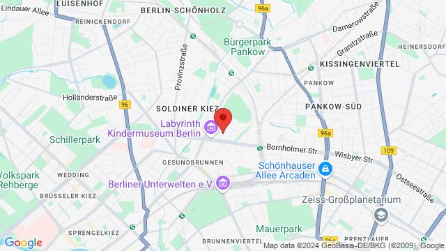 Karte der Umgebung von Wriezener Straße 6, 13359 Berlin, Deutschland,Berlin, Germany, Berlin, BE, DE