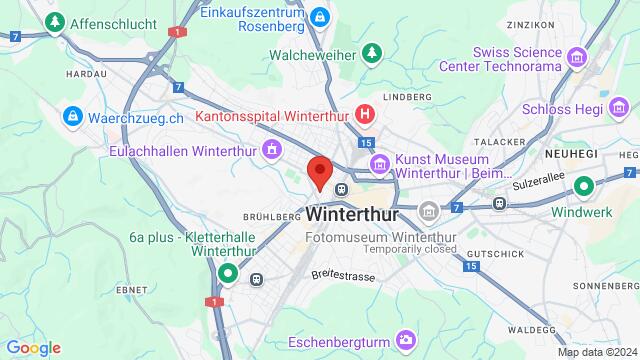 Map of the area around Tanzraum Tanzschule Mermelstein Gertrudstrasse 178400 Winterthur