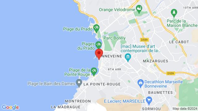 Map of the area around 148 Avenue Pierre Mendès France 13008 Marseille