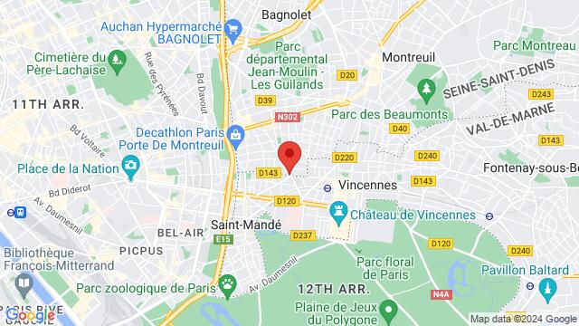 Map of the area around 38 Rue de Lagny 93100 Montreuil