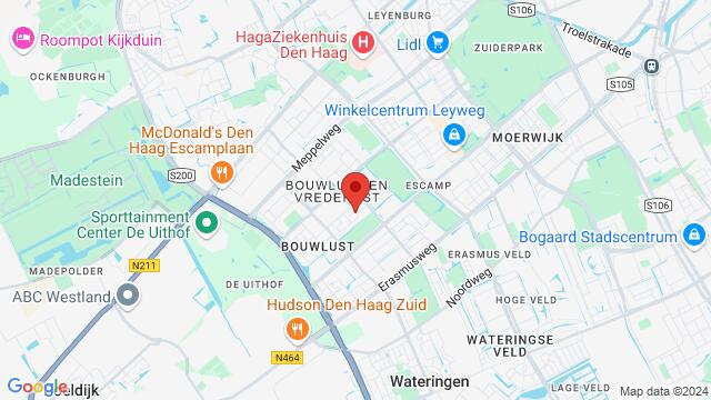 Map of the area around Yuwa Sports, Kortestede 2-C, 2543 VK Den Haag, Netherlands