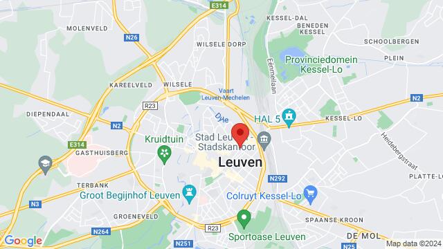 Mapa de la zona alrededor de Leuven, Belgium