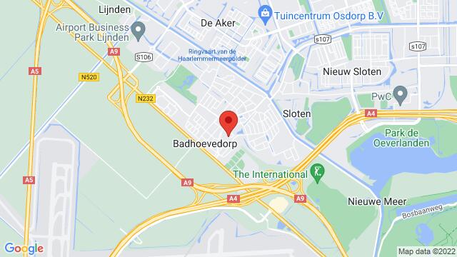 Map of the area around Adelaarstraat 60, Badhoevedorp, The Netherlands