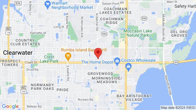 Map of the area around JolliMons Island, 301 S Belcher Rd, Clearwater, FL, 33765, United States