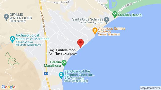 Map of the area around Marathon Beach, 190 07, Marathonas, Greece