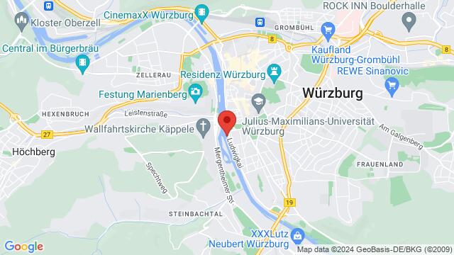 Mapa de la zona alrededor de 97070 Würzburg, Stadtstrand an der Löwenbrücke