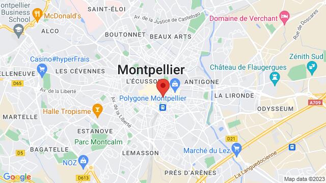 Map of the area around 13 rue de Verdun, 34000 Montpellier