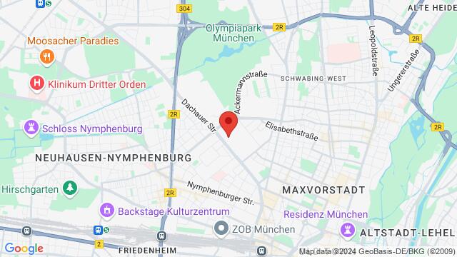 Map of the area around ChrisP Dachauer Straße 110c, 80636, Neuhausen-Nymphenburg, München