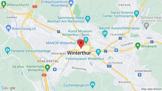 Karte der Umgebung von Altes Stadthaus, Marktgasse 53, 8400 Winterthur, Schweiz