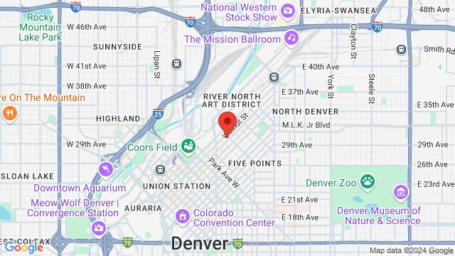 Map of the area around 1330 27th St, Denver, CO 80205-2245, United States,Denver, Colorado, Denver, CO, US