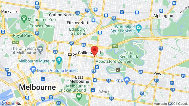 Map of the area around Second Story Studios, 222A Johnston Street, Collingwood, VIC 3066, Collingwood, 3066, AU