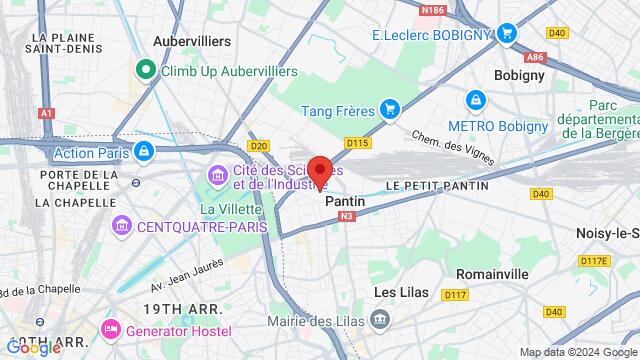 Map of the area around 26 Quai de l'Aisne, 93500 Pantin