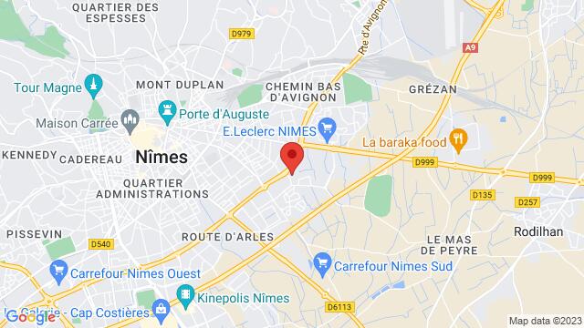 Map of the area around 47 rue de l'occitane 30000 Nîmes