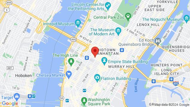 Map of the area around Empire Mambo NYC, 224 W 35th St, Manhattan, New York, NY, 10001, United States