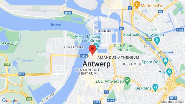 Map of the area around Brouwersvliet 19, 2000 , Antwerpen, , Belgique