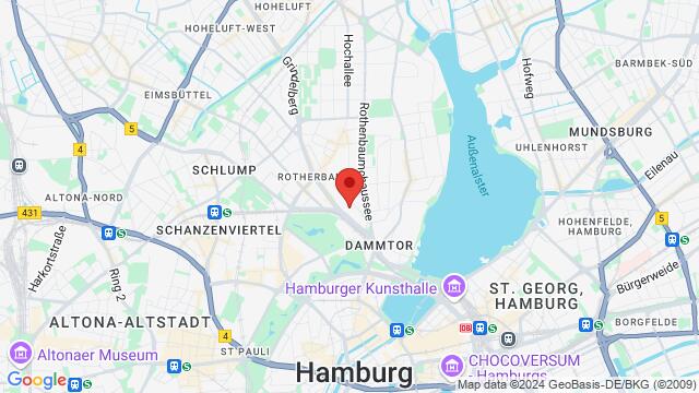 Map of the area around Moorweidenstraße 36,Hamburg, Germany, Hamburg, HH, DE