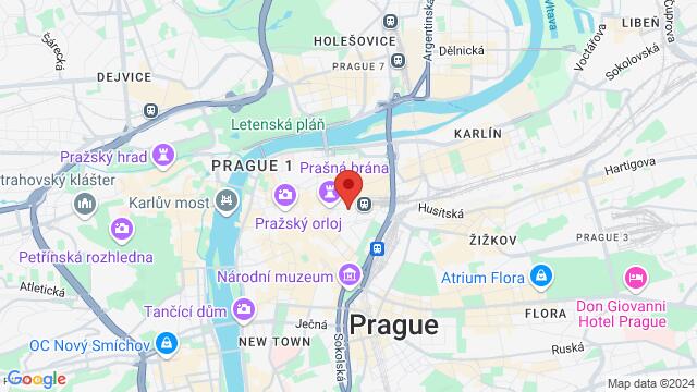 Map of the area around Hybernská 1014/13, 110 00 Praha, Česko,Prague, Czech Republic, Prague, PR, CZ