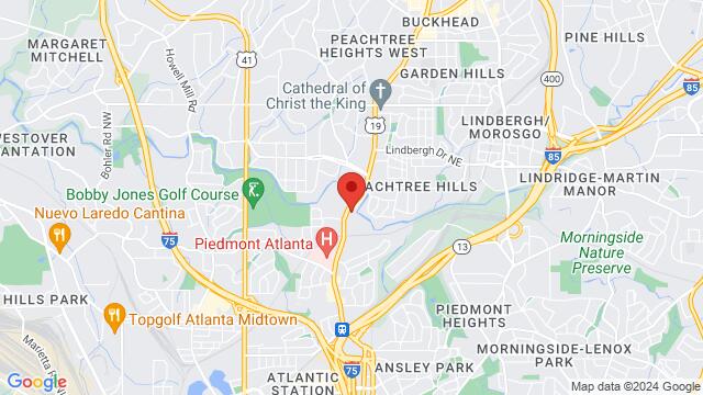 Map of the area around Salsa Atlanta, 2221 Peachtree Rd #189, Atlanta, GA 30309, USA