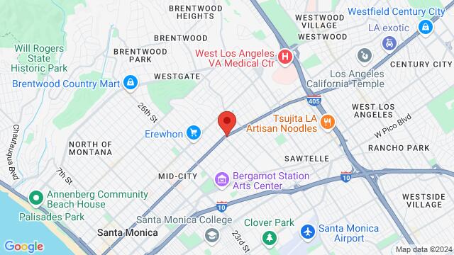 Map of the area around 12422 Santa Monica Boulevard, Los Angeles, CA, US