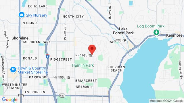 Map of the area around 2502 NE 168th St, 2502 NE 168th St, Lake Forest Park, WA, 98155, United States