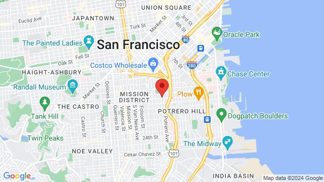 Map of the area around 2424 Mariposa Street, San Francisco, CA, US