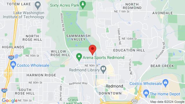 Carte des environs Aria Ballroom, 15300 NE 95th St, Redmond, WA, 98052, United States