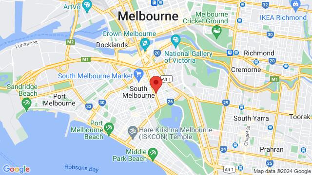 Karte der Umgebung von 345 Clarendon St, South Melbourne VIC 3205, Australia,Melbourne, Victoria, Australia, Melbourne, VI, AU